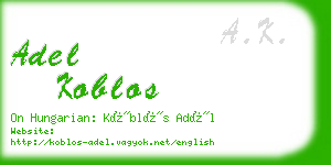 adel koblos business card